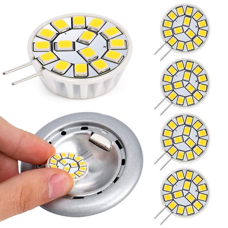 Kohree G4 LED Bulb 12V 4000K AC/DC Bi-Pin Base Ceiling Recessed Puck Light Bulb LED Replacement Halogen Bulb 20W Equivalent for RV Camper Trailer 5th Wheel and Marine Boat (2 Watt, Natural White) - Image 1